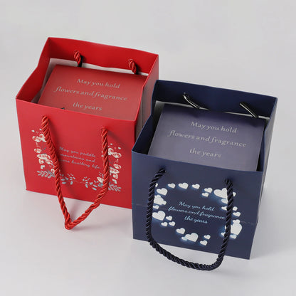 Rotating Eternal Rose Box With Heart Necklace For Mom Rotating Rose Flower Rose Creative Rose Jewelry Packaging Box Mother's day